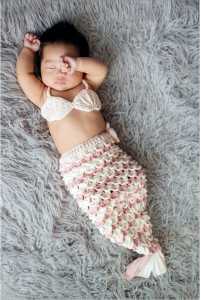 Baby Wear - Handmade Crochet Mermaid Attire (NB - 3 mths) 8909