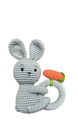 Baby Rattle - Grey Bunny w/ Carrot 8032