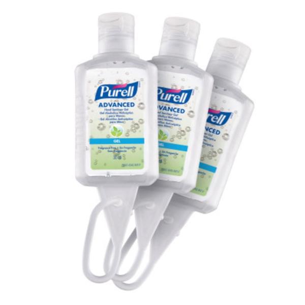 PURELL® Advanced Hand Sanitizer Refreshing Gel Travel Sized Flip Cap Bottles with Jelly Wrap Carriers (30mL) - Fragrance Free