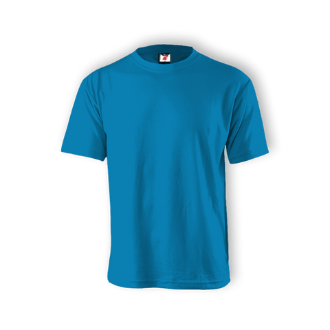 Round Neck T-shirt 100% Cotton: Blue Turquoise