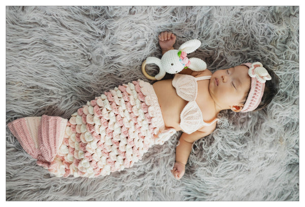 Baby Wear - Handmade Crochet Mermaid Attire (NB - 3 mths) 8909