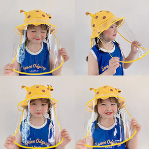 Cotton Hat with Detachable Face Shield - Giraffe for Kids
